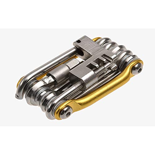 Juego de reparación de herramientas para bicicletas 11 en 1 Juego de herramientas de reparación de bicicletas Llave Destornillador Cadena Herramienta multifunción para bicicletas de acero al carbono