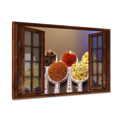 Tableau Épices orientales toile 120x80 : sublimez l'ambiance de votre cuisine