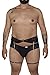 CandyMan Fashion 99703X Garter Briefs Two Piece Set Color Black Size 1-2XL