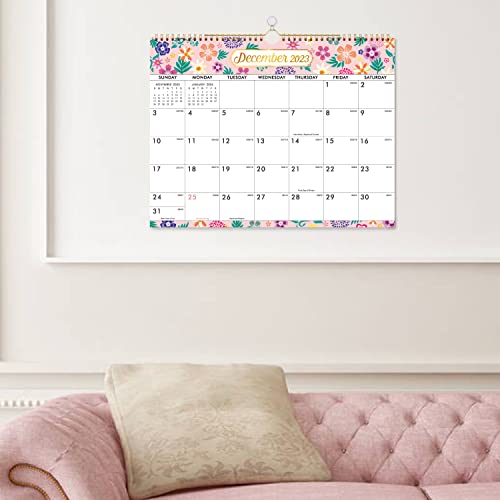 2023-2024 Wall Calendar - Wall Calendar 2023-2024, July 2023 - December 2024, 18 Months Calendar With Julian Date, 15 X 12 Inches, Twin-Wire Binding, Suitable For Hanging On The Wall, Large Blocks And Julian Dates, Flower Design, Good Decorative Effect #TOP5