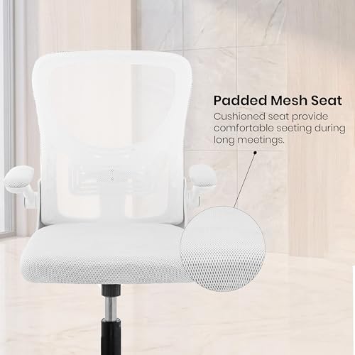 Image of Casa Copenhagen White White | Mid Back Imported Mesh Fabric Boss Office Chair | Y Design Ergonomic Back Support | 2D Aero Design Adjustable Armrests | Synchro Tilt Lock Mechanism | Adjustable Lumbar