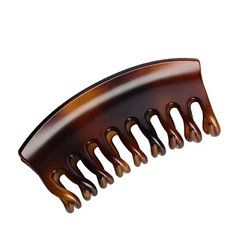 DEEKA 6 Inches Extra Large Size Hair Claw Clips Thick Long Hair Clips Resin Plastic Tortoise Shell Hairpins Fashion Stylish Hair Grips Hair Barrettes for Women (Brown)