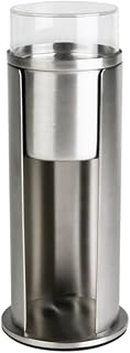 TEHAUX Stainless Steel Cotton Pad and Swab Holder with Lid Storage Box | Desktop Organizer for Cosmetics, Silver Finish, Acrylic Cover, Keeps Pads and Swabs Tidy on Vanity