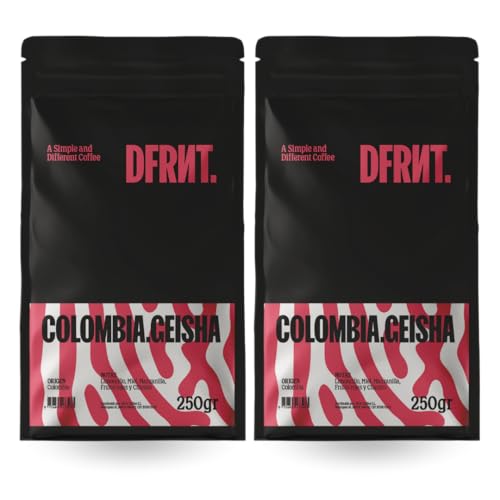 DFRNT. Colombia Geisha 500g - Ltd. Ed – Café de Especialidad en Grano (86.75 Puntos SCA) – Specialty Coffee 100% Arábica Colombia – Notas Limoncillo y Miel – Ideal Filtro – Tueste Reciente España