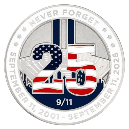 Image of PinMart's 9 /11 September 11th Patriotic Twin Towers Lapel Pin - 9 /11 Memorabilia and Pentagon Remembrance - Commemorative Enamel Pins for Veterans, Events, Backpacks, Hats - Single or Bulk Packs