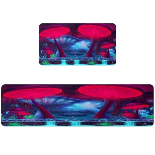 Tapis de cuisine antidérapants et phosphorescents lavables en machine - 2