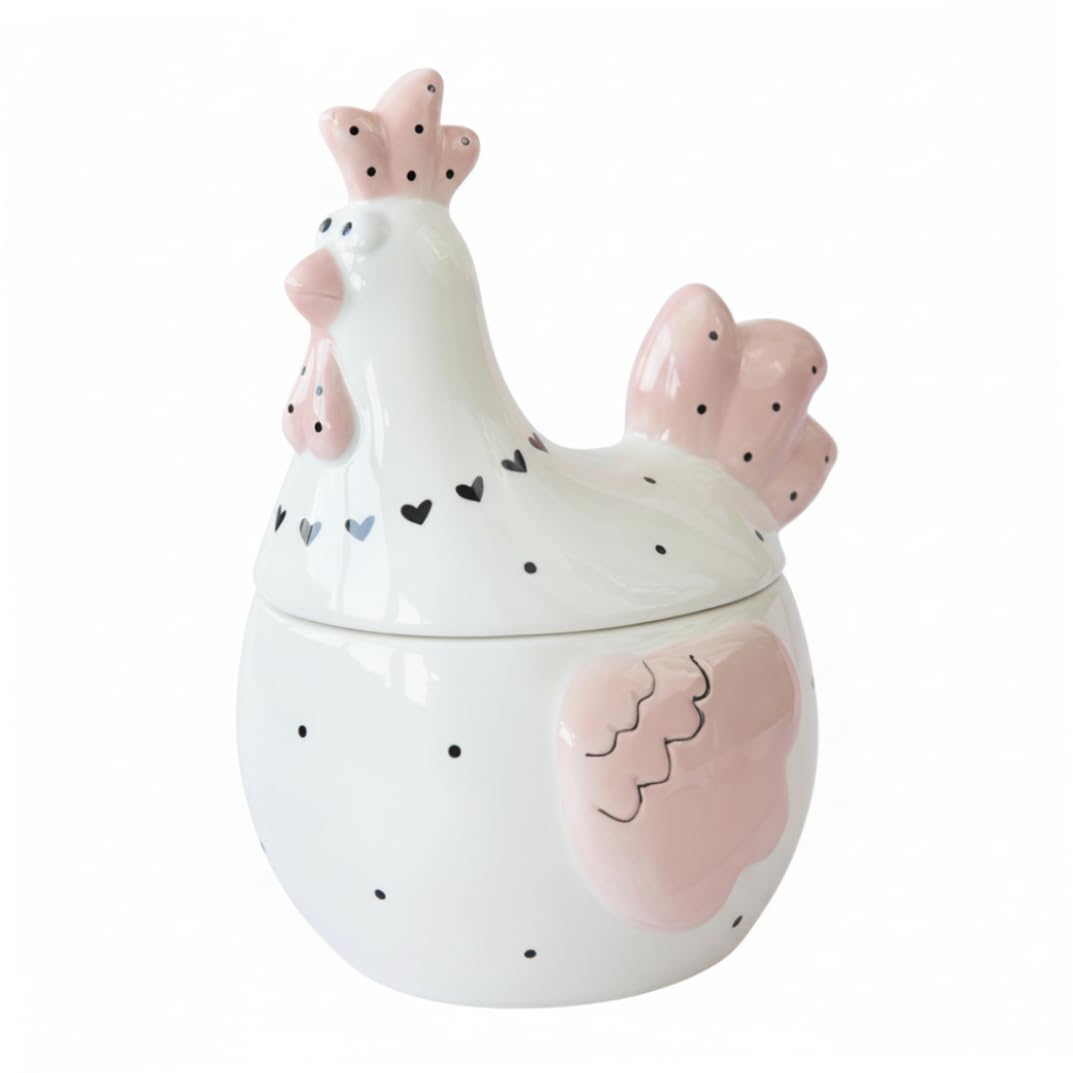 Hotainoys Chicken Cookie Jar, Ceramic Rooster Cookie Jar - Funny Chicken Storage Container For Jewelry, Stationery, Snacks & Small Items, Funny