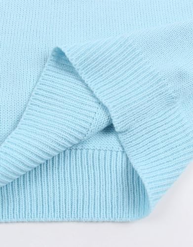 Image of Womens American Flag Sweater Long Sleeve Crew Neck Knitted Casual Pullover Sweater (Blue-1, Small)