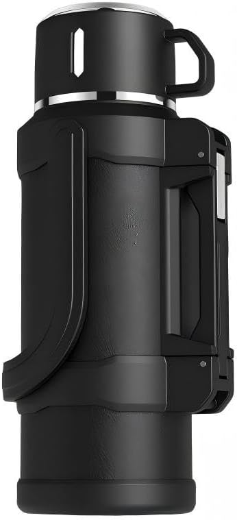 85oz (2.5L) Stainless Steel Vacuum Insulated Thermos, Large Insulated Travel Water Jug & Coffee Thermoses with Handle and Cup for Hiking, Fishing (85, Fluid Ounces)