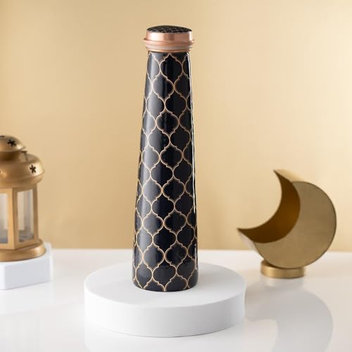 Image of Wakefit Designer Printed Copper Bottle | 1 Litre | 100% Pure Copper | Leak Proof & BPA Free | Office Bottle | Ayurveda Recommended | Boosts immunity| Supports Digestive & Liver Health | Malawi