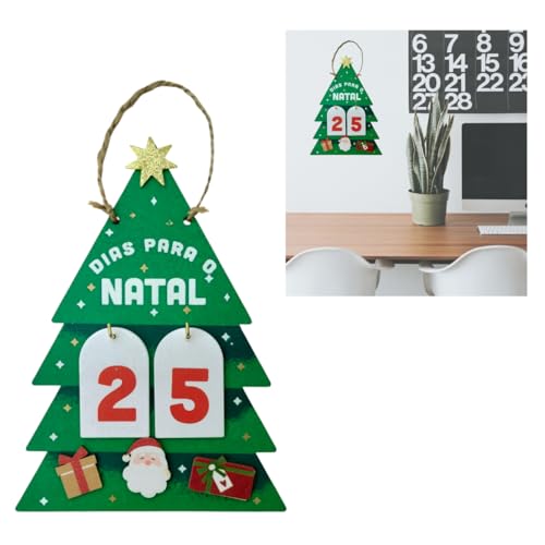 Calendário Contagem para o Natal 30 Dias Pendurar Parede Porta