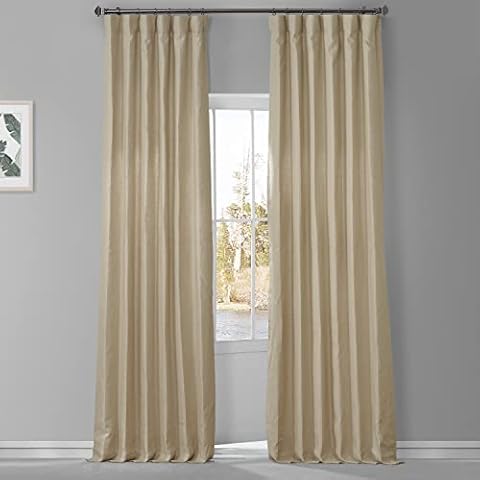 HPD HALF PRICE DRAPES LN-XS1707-120 French Linen Curtain (1 Panel), 50 X 120, Walnut Beige Cover
