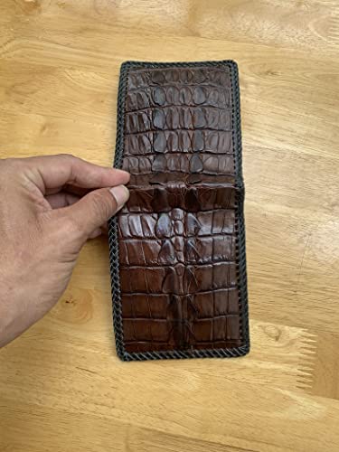 Vietnam Genuine crocodile tail leather skin brown bifold wallet for men, alligator leather skin Men's wallet2
