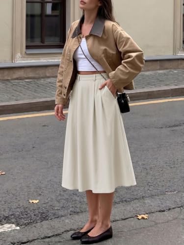 Image of Casly Lamiit A-Line Midi Skirts for Women Business Skirt