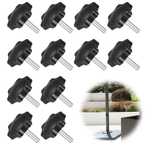 JRYGAC Lot de 12 vis cruciformes M6 avec poignée, bouton de serrage fileté, poignée de serrage, pour appareils mécaniques, machines-outils, décoration de meubles