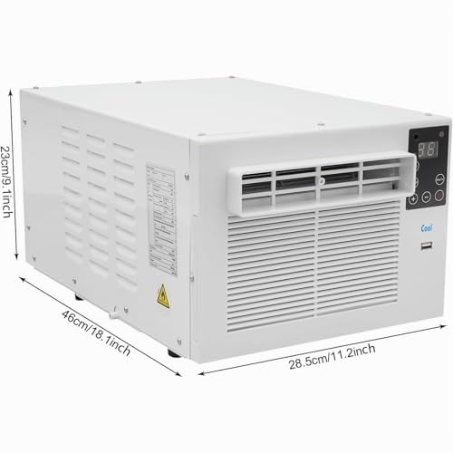 Unità AC finestra, 5000 BTU condizionatore d'aria portatile con telecomando, mini dispositivo di raffreddamento ad alta efficienza energetica per camera da letto, cucina, ufficio fino a 150 mq, facile