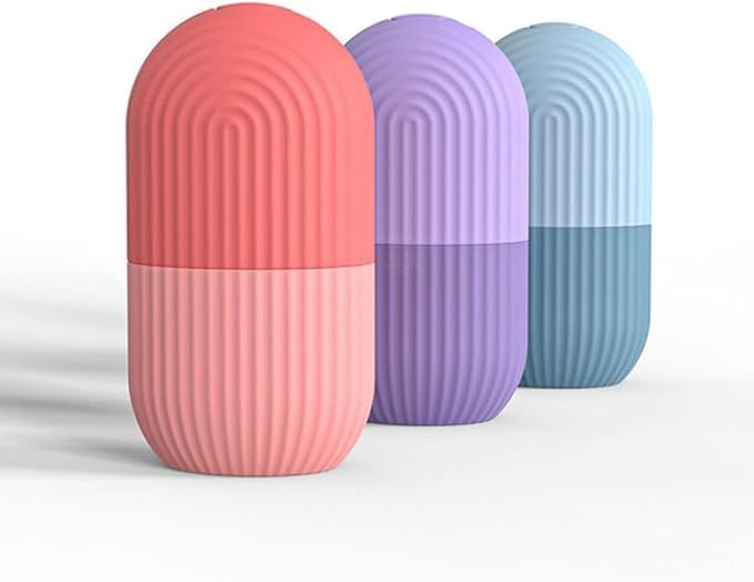AXAR ENTERPRISE Ice Face Roller Pack Of (3) Massager,Ice Cube Roller For Face,Skin Care,De-Puff Eye Bags,Reduce Migraine Pain,Reusable Massage Silicone Ice Mold