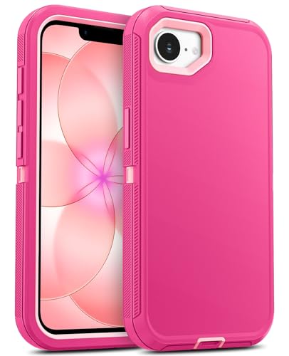 Coque iPhone 17e 5G antichoc double couche avec protection USB C rose robuste