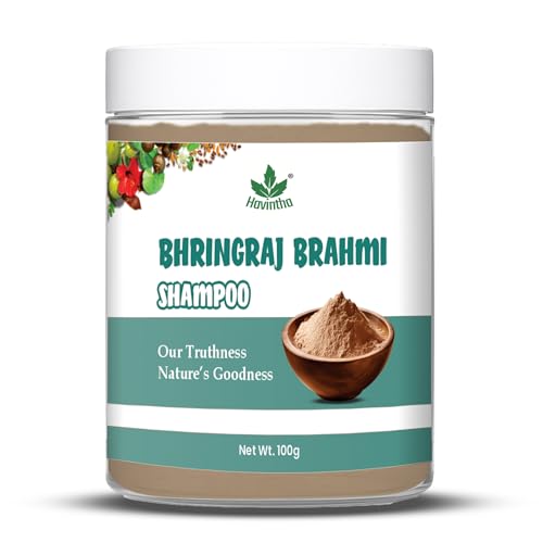 Image of Havintha Natural Shampoo for Hair | With Amla Reetha Shikakai Methidana Hibiscus Bhringraj Brahmi and Flax Seed Powder | Herbal Shampoo | Men & Women 100g (Pack of 1)