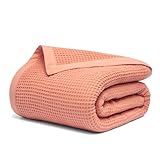 Salt Earth GOTS Certified 100% Organic Cotton Throw Blanket, 55" X 60" Waffle Blankets & Throws for Bed, Throw Blanket for Couch, Modern & Cozy Blanket, All Season, Comfy and Soft Blanket (Sun Bay)