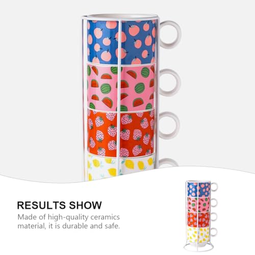 Tasses à café empilables céramique Housoutil avec leur support en fer - 6