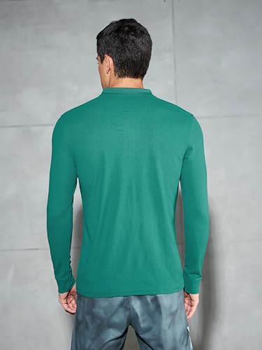 Image of TECHNOSPORT Men Polyester Slim Fit Polo Neck Full Sleeve Matpiq T-Shirt with Patch Pocket for Regular Use