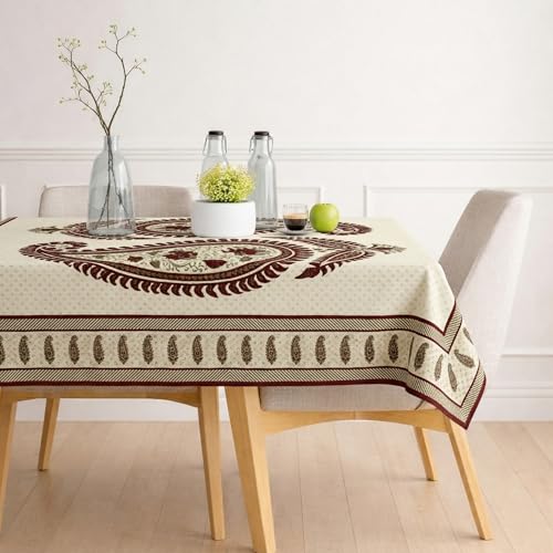 Image of STITCHNEST 'Tavola Luxe Series' Dining Table Cover 60x90 Inches | 6 Seater - 8 Seater Rectangular Dining Table Cover | Premium Fabric, Washable & Colour Fast