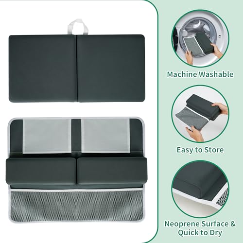 Image of Comfortable Baby Bath Kneeler and Elbow Rest Pad Set, Thick Memory Foam Bath Kneeling Pad with Elbow Support, Baby Bathtub Cushion with Toy Organizer, Non-Slip for Infant or Toddler Bathing