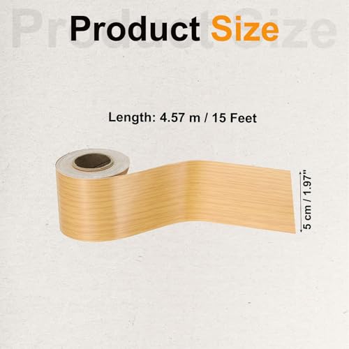 Image of PATIKIL Wood Grain Tape 2 inch x 32 ft, Self-Adhesive Wood Texture Repair Tape Realistic Wooden Effect Patch for Furniture Cabinets Floor Walls, American Oak