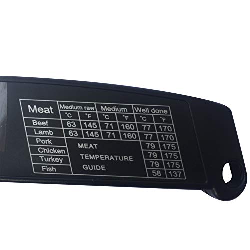 Nishore Termômetro digital dobrável para alimentos Sonda alimentar para churrasco Carne Água Leite M