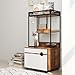 Majnesvon Cat Litter Box Enclosure with Shelves - Hidden Litter Box Cabinet with Storage, Multi-Functional Wooden Pet Furniture with Feeding Station, Cat House for Living Room Bedroom