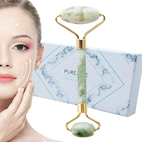 100% Natural Jade Face Roller/Anti Aging Jade Stone Massager for Face & Eye Massage - Make Your Face Skin Smoother and Looks Younger