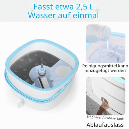 Withosent 130cm Wischmopp Set mit Eimer, 2-in-1 Filtersystem Trennt Schmutz von Frischwasser...