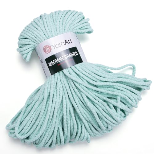 YarnArt Macrame Braided Yarn - Pastel and Vivid Colors Soft Cotton Content - for Designing Wall Hangings Table Runners Cushion Covers Rugs and Accessories 8.80 Oz 1 Skein (750) (775)