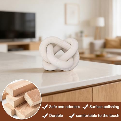 Chaîne décorative en bois blanc pour table basse et étagère de salon - 5