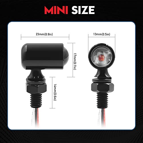 Vehicode Motorcycle Led Turn Signals And Brake Lights 3 Wire Red Bolt Bulb Mini Rear Running Tail Indicator Blinker Black Universal Mount Replacement For Harley Honda Kawasaki Suzuki (2 Pack) #TOP3