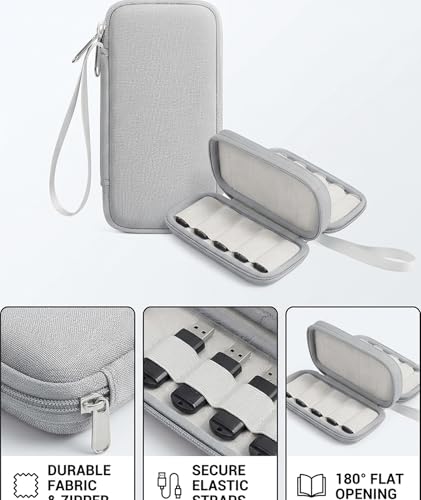 Image of Pendrive Case, Digital Device Organizer 20 Card for Professionals and Students, Pendrive Box, Pendrive Holder Case, Pen Drive Case, Gray Color Tech Accessory Holder for Workstations and Travel