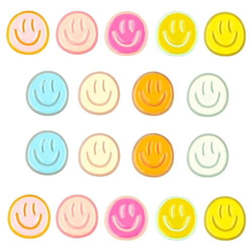 18Pcs Smiley Face Fridge Magnets, Colorful Refrigerator Magnets for Whiteboard Locker, Resin Decorative Magnets for Classroom Cabinets Kitchen Office