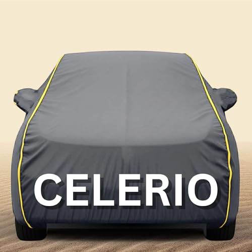 Image of 100% Waterproof Celerio Car Cover Heavy Duty - Premium Polyester Car Body Cover, All Weather Outdoor Protection, UV Resistant, Dustproof, Windproof, Heat Resistant, Scratch Resistant (Grey)