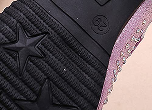 UIKGITP Girls Ballet Flat Shoes Low Heel Pink Dress Mary Jean Shoes for Girls Summer Sequins Rhinestone Pearl Bowknot Strap Girls Butterfly Party Sandals4