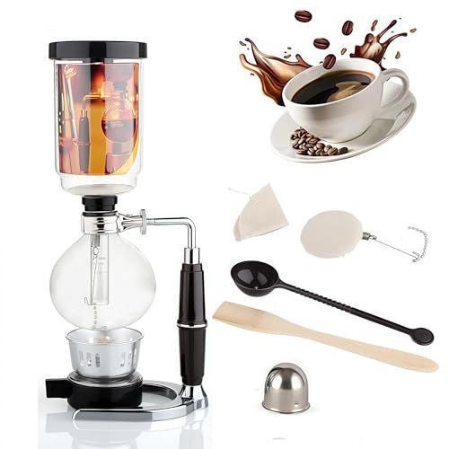 Borasilicate Glass Syphon Coffee Maker, 5-Cup 600ml(20.3 oz)Vaccum Gravity Clear Coffee Tabletop...