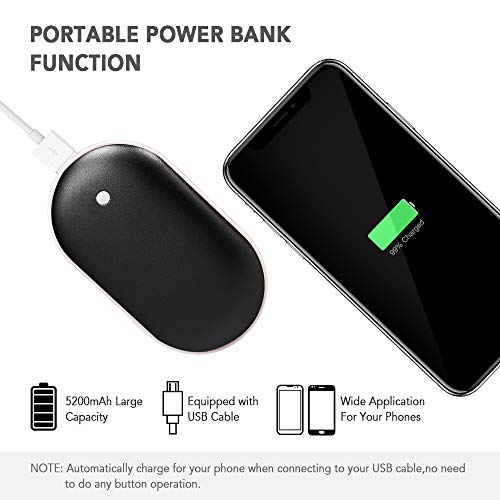 LAOJIA Aquecedores de mãos multifuncionais com função de banco de potência Winter Double Side Pocket