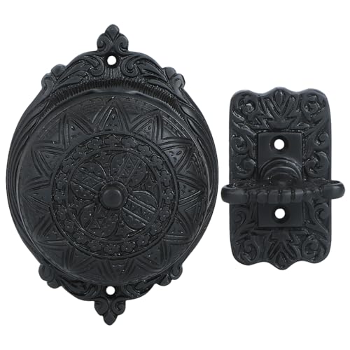 A29 Timbre victoriano giratorio, timbre mecánico inalámbrico en latón macizo, acabado de bronce aceitado, inalámbrico, timbre vintage con timbre manual de giro manual, diseño clásico decorativo, fácil