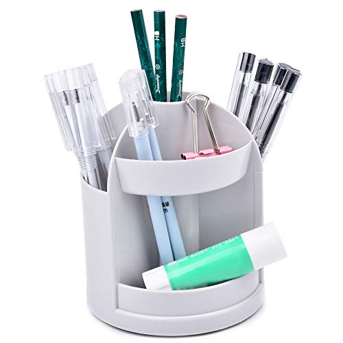 Ushinemi Pen Holder for Desk, Pencil Holder Desk Organizers and Accessories for Office, Gray