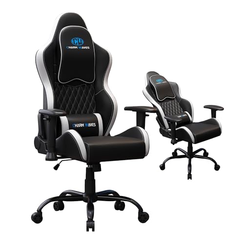 CharmWaveS Big & Tall Gaming Chair – Ergonomic High Back Gamer Chair with Adjustable Arms, Reclining Backrest & Lumbar Support – Comfortable PU Leather Chair for Adults, Office, PC Gaming