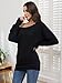 Poetsky Off The Shoulder Tops for Women Long Sleeve Pullover Batwing Tunic Top, Black, M