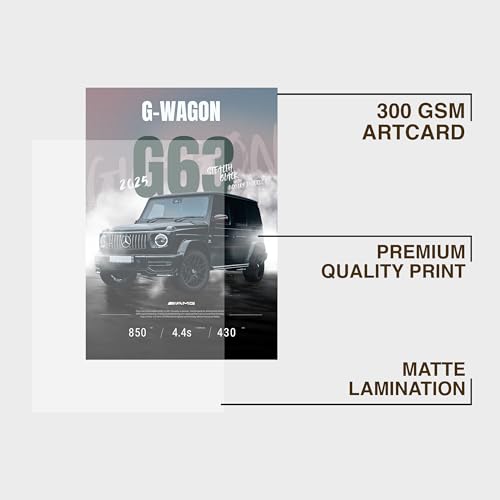Image of CodersParadise G-Wagon G63 Stealth Edition Poster Frame | Premium A4 Framed Wall Art for Bedroom, Office & Gaming Setup | Luxury SUV Aesthetic Decor for Car Enthusiasts