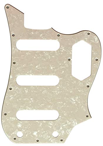 For Squier Vintage Modified Bass VI Guitar pickguard (4 Ply Ivory White Pearl)