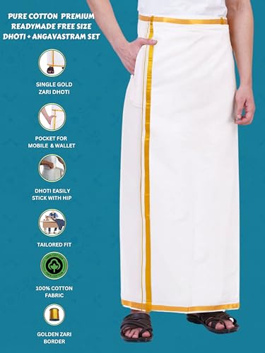 Prakasam Cotton White Lungi for Men Prakasam Cotton White Lungi for Men