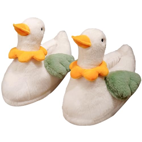 Giltpeak Duck Slippers for Women, Cute Fuzzy Animal Plush Slippers Winter Indoor House Slides Warm Fluffy Cartoon Slipper for Men